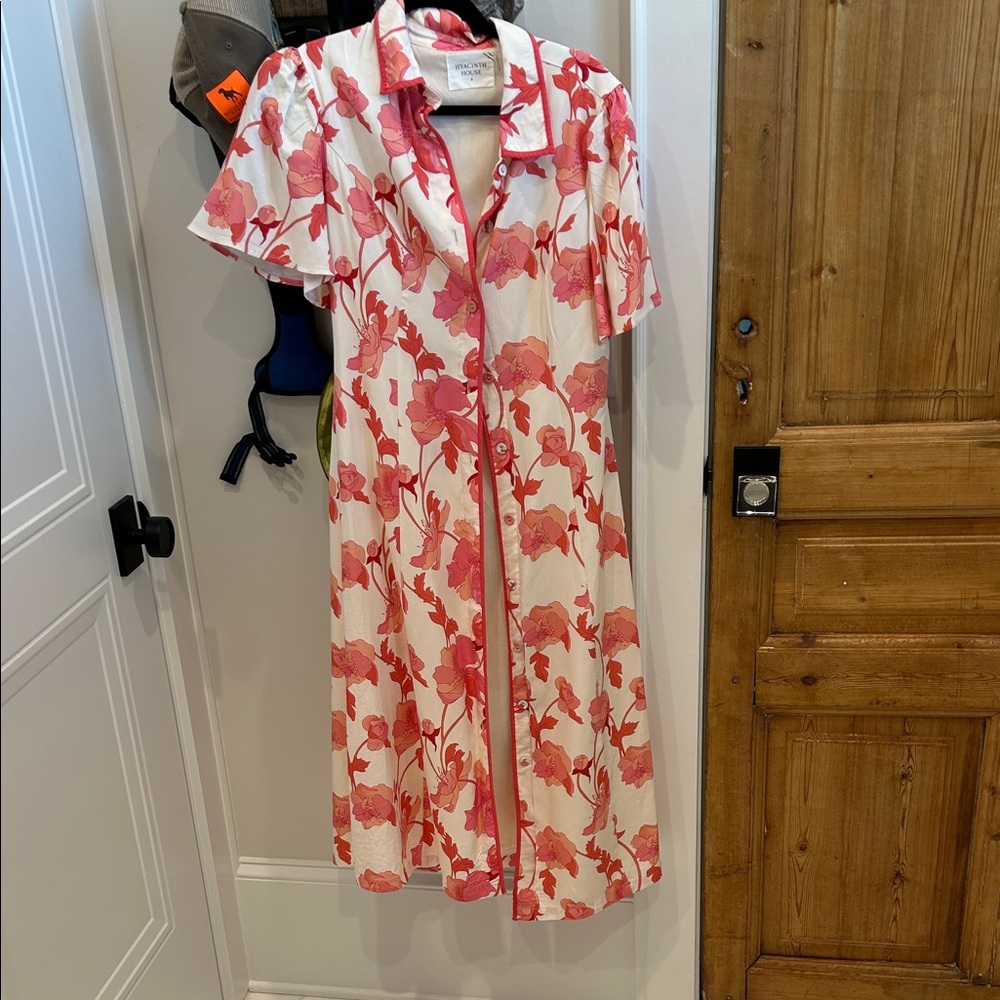 Floral Red and White Women's Dress